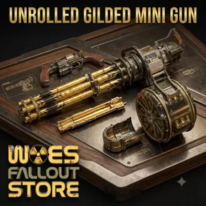 Unrolled gilded mini gun