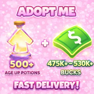 🧪 500+ Age-Up Potions + 💰 475K - 530K+ Bucks | ✨ ADOPT ME ACCOUNT ✨