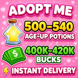 🧪 500–540+ Age-Up Potions + 💵 400K–420K+ Bucks | ✨ ADOPT ME ACCOUNT ✨