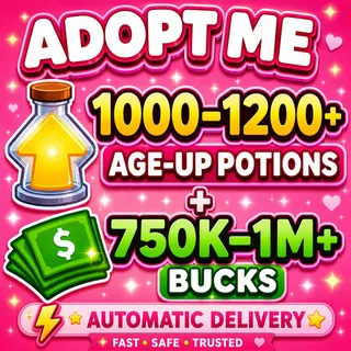 🧪 1000–1200+ Age-Up Potions + 💵 750K–1M Bucks | ✨ ADOPT ME ACCOUNT ✨