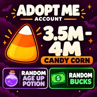 🍬 3.5 M– 4M Candy Corn + Random Age Up Potions & Bucks | Adopt Me Account | Instant Delivery