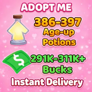 🧪  386+ Age Up Potions +  💵  291K+ Bucks | ✨  Adopt Me Account ✨ 