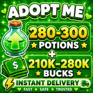 🧪 280-300 Age-Up Potions + 💵 210K-280K+ Bucks | ✨ ADOPT ME ACCOUNT ✨