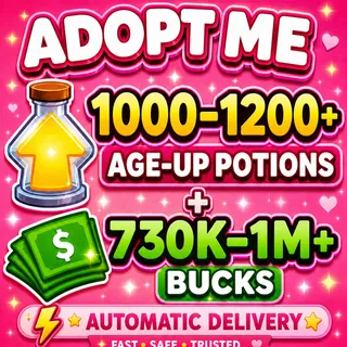 🧪 1000–1200+ Age-Up Potions + 💵 730K–1M Bucks | ✨ ADOPT ME ACCOUNT ✨