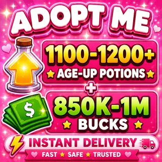 🧪 1100-1200+ Age-Up Potions + 💵 850K - 1M Bucks |  ✨ ADOPT ME ACCOUNT ✨