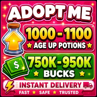 🧪 1000–1100+ Age-Up Potions + 💵 750K–950K+ Bucks | ✨ ADOPT ME ACCOUNT ✨