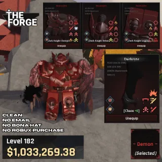 DARKRYTE CHAOS | THE FORGE END GAME ACCOUNT [ FULL DEMONITE SET ]