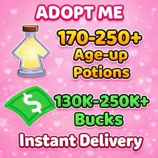 🧪 170–250+ Age Up Potions + 💵 130K–250K+ Bucks | ✨ ADOPT ME ACCOUNT ✨