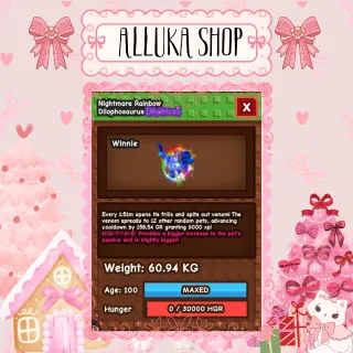 Huge Rainbow Hatched Dilophosaurus  { 60 + Kg }