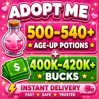 🧪 500–540+ Age-Up Potions + 💵 400K–420K+ Bucks | ✨ ADOPT ME ACCOUNT ✨