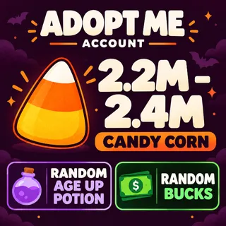 🍬 2.2M–2.4M Candy Corn + Random Age Up Potions & Bucks | Adopt Me Account | Instant Delivery