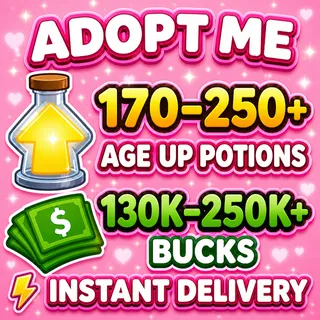 🧪 170–250+ Age Up Potions + 💵 130K–250K+ Bucks | Adopt Me Account