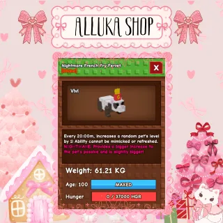 Huge Nightmare French Fry Ferret {60+ KG }