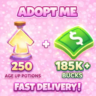 🧪 250 Age Up Potions + 💵 185K+ Bucks | ✨ ADOPT ME ACCOUNT ✨