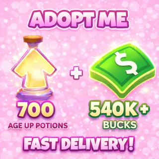 🧪 700 Age-Up Potions + 💰 540K+ Bucks | ✨ ADOPT ME ACCOUNT ✨