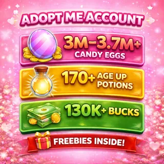 🥚 3M–3.7M Candy Eggs | 🧪 170+ Age Up Potions + 💵 130K+ Bucks | ✨ ADOPT ME ACCOUNT ✨