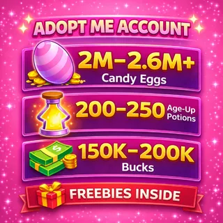 🥚 2M-2.6M+ Candy Eggs | 🧪 200-250 Age Up Potions + 💵 150K-200K Bucks | ✨ ADOPT ME ACCOUNT ✨