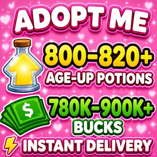 🧪800–820+ Age-Up Potions + 💵 780K–900K+ Bucks | ✨ ADOPT ME ACCOUNT ✨