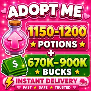 🧪 1150–1200+ Age-Up Potions + 💵 670K –  900K Bucks | ✨ ADOPT ME ACCOUNT ✨