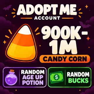 🍬 900K - 1 Million + Candy Corn + Random Age Up Potions & Bucks | Adopt Me Account | Instant Delivery