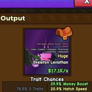 Huge Skeleton Leviathan 17.1K/s | Catch and Tame