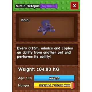 COLOSSAL GODLY MIMIC OCTOPUS 0:15 MIN CD | GROW A GARDEN