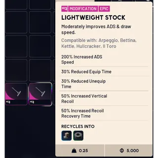 light wheigth stock x2