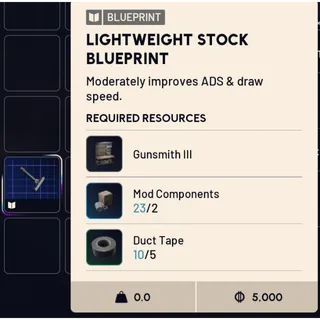 lightweight stock blueprint