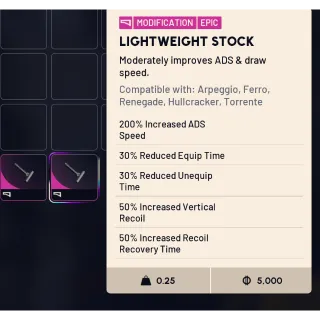 lightweight stock x2