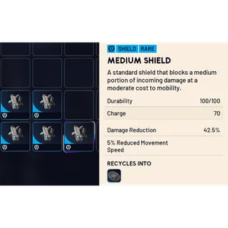 x5 medium shield dur.100