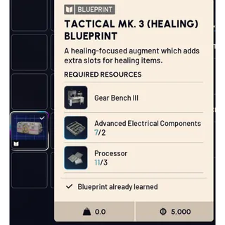 tactical mk. 3 healing blueprint
