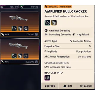 amplified hullcracker x2 fully maxed