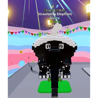 Lvl 153 Strawberry Elephant 2 Traits B&W - Go Up For Brainrots