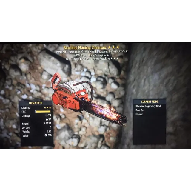 B4040 CHAINSAW - Fallout 76 Game Items - Gameflip