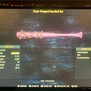 LVL 25 PINK BASEBALL BAT