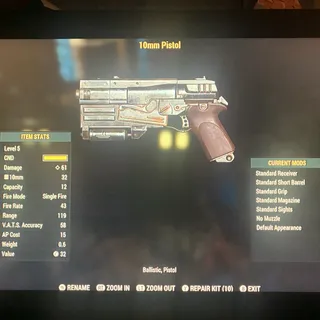 LEGACY LVL 5 10mm PISTOL