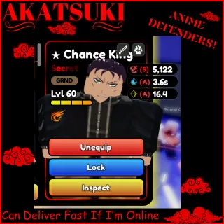 Anime Defenders Hakari/Chance King
