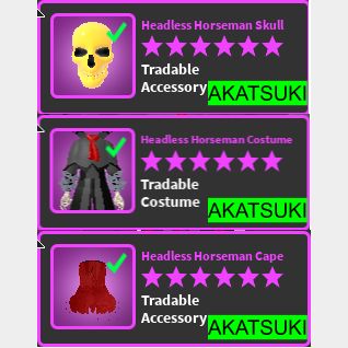 Roblox World Zero WZ - HEADLESS HORSEMAN SKULL - 5 PACK