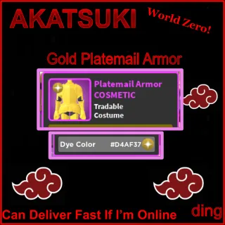 Gold Platemail Armor World Zero