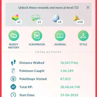 Pokemon Go Level 71 Fully Stacked Account