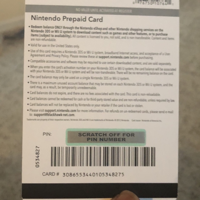 nintendo eshop card pin scratched off