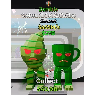 Croissantini et Caffettino Zombie 455M/s Fortnite Steal The Brainrot