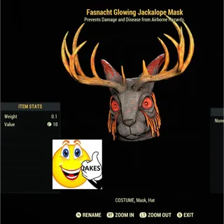 Fasnacht Glowing Jackalope Mask