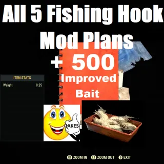 5 Fishing Hook Mod Plans + 500 IBait