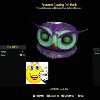 Fasnacht Glowing Owl Mask