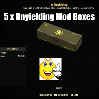 5 x Unyielding Mod Boxes