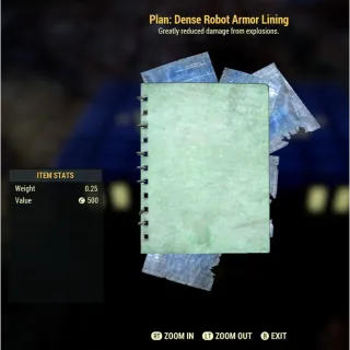 Plan | Dense Robot Armor Lining