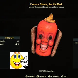 Fasnacht Glowing Red Hot Mask