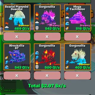🔥 6 BRAINROTS 💎 403–543 Qi/s ⚡ SUMMER, DREAMY, LAVA & GALAXY 🌌 TOTAL 2.97 Sx/s 🚀 FAST DELIVERY