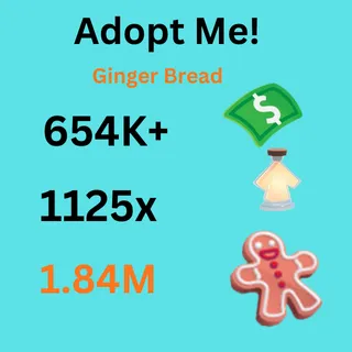 654k+ Bucks,  1125 age up portions 1.84M ginger bread